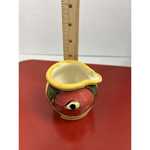 Vintage Ceramic Porcelain Painted Red Poppy Flower‎ Creamer Pitcher Small 2-3/4” - Picture 6 of 6